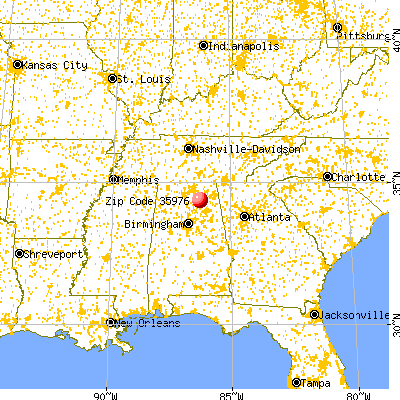 Guntersville, AL (35976) map from a distance