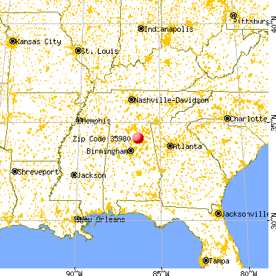 Douglas, AL (35980) map from a distance