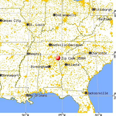 Mentone, AL (35984) map from a distance