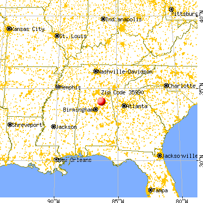Walnut Grove, AL (35990) map from a distance