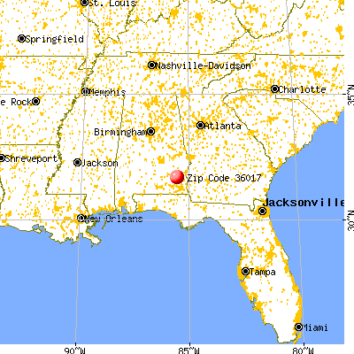 Clio, AL (36017) map from a distance