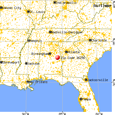 New Site, AL (36256) map from a distance