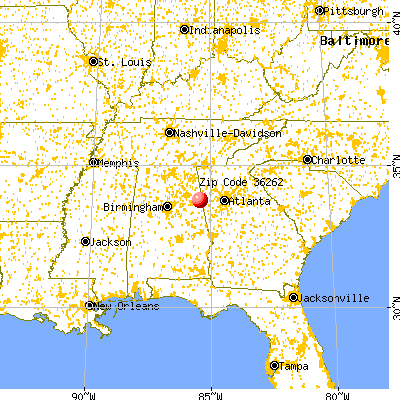 Fruithurst, AL (36262) map from a distance