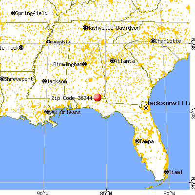 Hartford, AL (36344) map from a distance