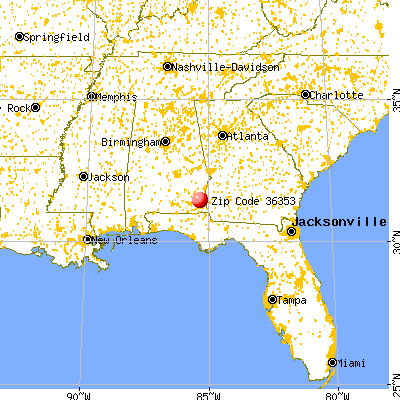 Newville, AL (36353) map from a distance