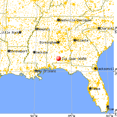McKenzie, AL (36456) map from a distance