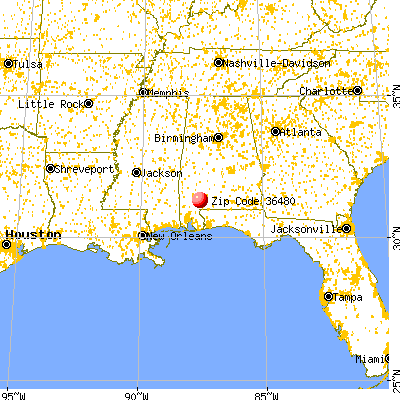 Uriah, AL (36480) map from a distance