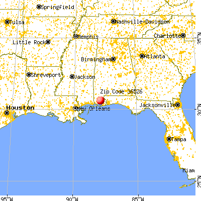 Daphne, AL (36526) map from a distance
