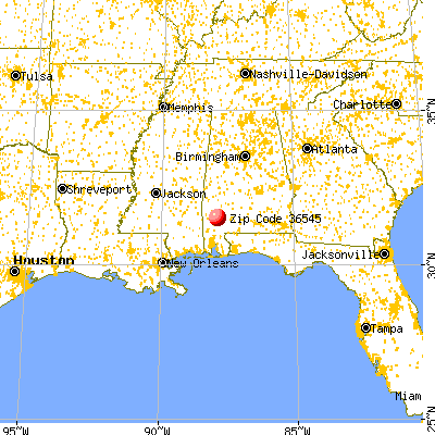 Jackson, AL (36545) map from a distance