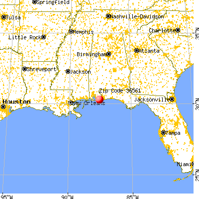 Orange Beach, AL (36561) map from a distance