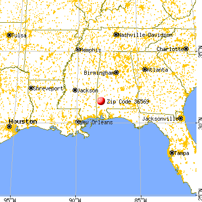 St. Stephens, AL (36569) map from a distance