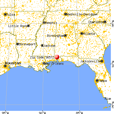 Satsuma, AL (36572) map from a distance