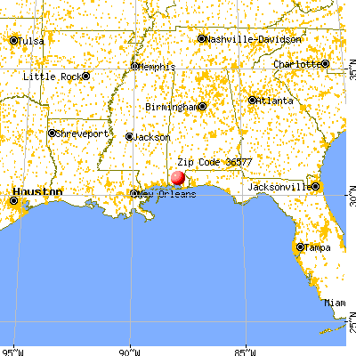 Spanish Fort, AL (36577) map from a distance