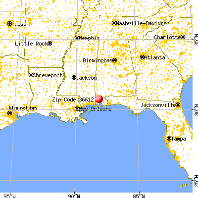 Prichard, AL (36612) map from a distance