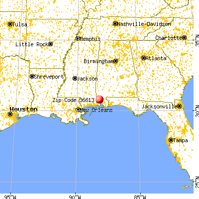 Prichard, AL (36613) map from a distance