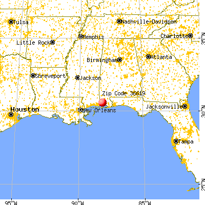 Tillmans Corner, AL (36619) map from a distance