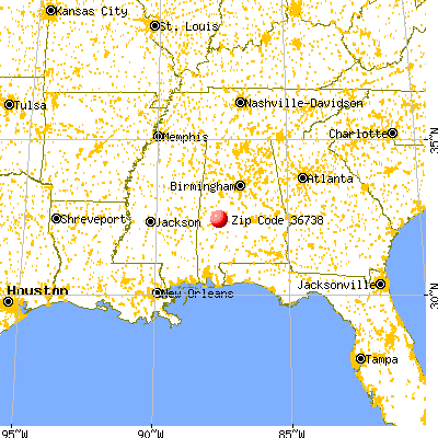 Dayton, AL (36738) map from a distance