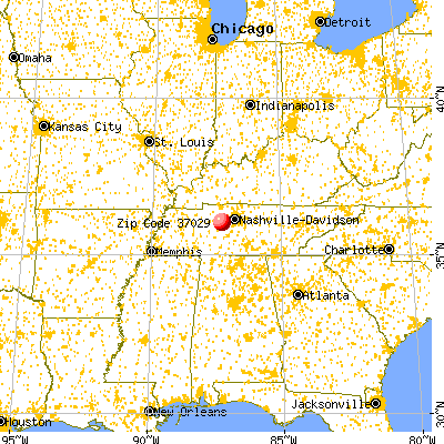 Burns, TN (37029) map from a distance