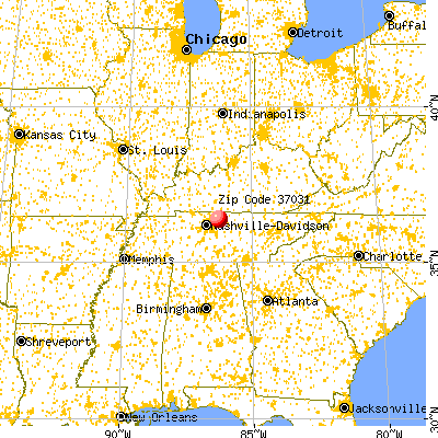 Castalian Springs, TN (37031) map from a distance