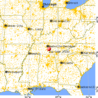 Murfreesboro, TN (37153) map from a distance