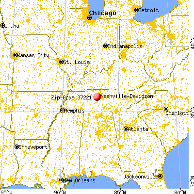 Nashville-Davidson, TN (37221) map from a distance