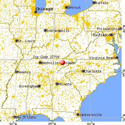 Blaine, TN (37709) map from a distance