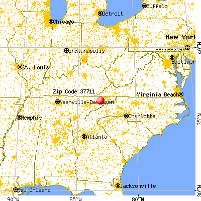 Bulls Gap, TN (37711) map from a distance