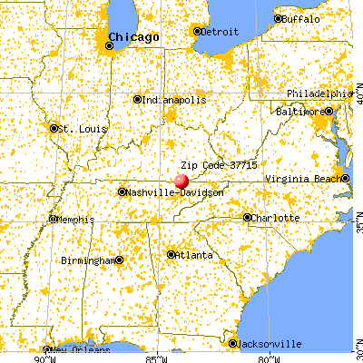 Clairfield, TN (37715) map from a distance