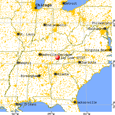 Friendsville, TN (37737) map from a distance