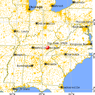 Norris, TN (37828) map from a distance
