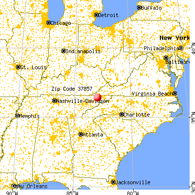 Rogersville, TN (37857) map from a distance