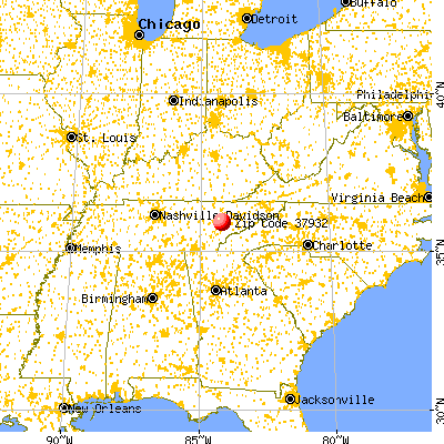 Farragut, TN (37932) map from a distance