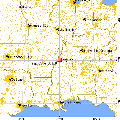 Memphis, TN (38118) map from a distance