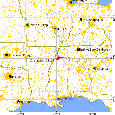 Memphis, TN (38120) map from a distance