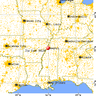 Memphis, TN (38126) map from a distance