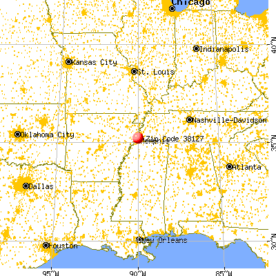 Memphis, TN (38127) map from a distance