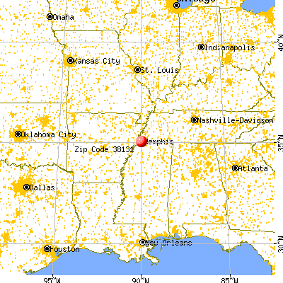 Memphis, TN (38131) map from a distance
