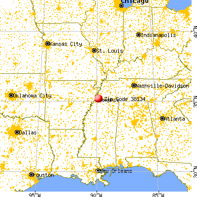 Memphis, TN (38134) map from a distance