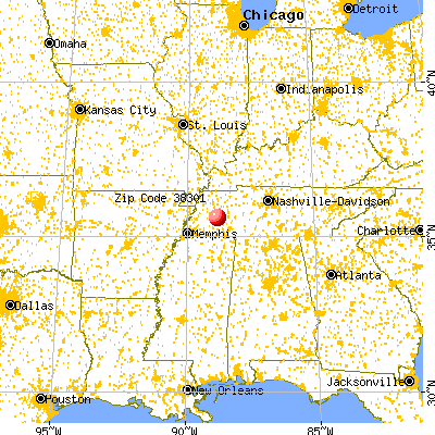 Jackson, TN (38301) map from a distance