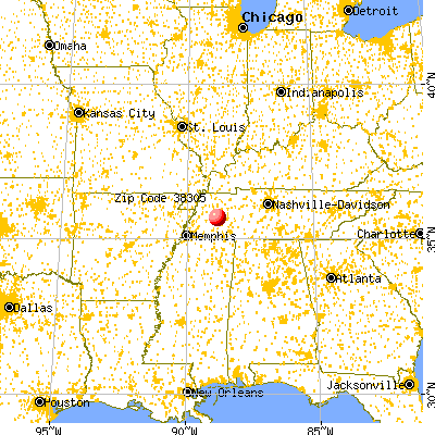 Jackson, TN (38305) map from a distance