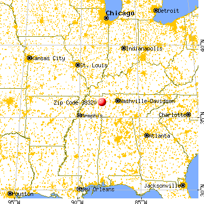 Camden, TN (38320) map from a distance