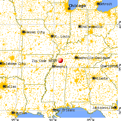 Gadsden, TN (38337) map from a distance