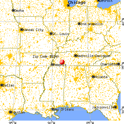 Henderson, TN (38340) map from a distance