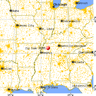 Medina, TN (38355) map from a distance