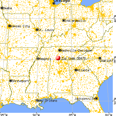 Pulaski, TN (38478) map from a distance