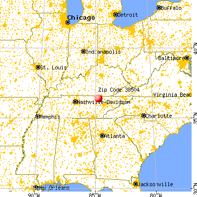 Allardt, TN (38504) map from a distance