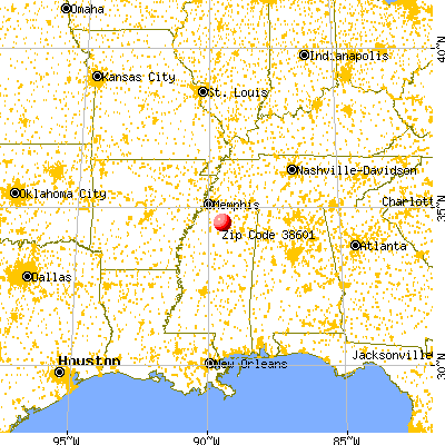 Abbeville, MS (38601) map from a distance