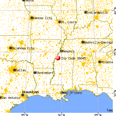 Clarksdale, MS (38645) map from a distance