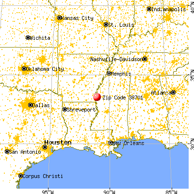 Greenville, MS (38701) map from a distance