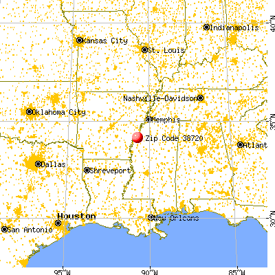 Alligator, MS (38720) map from a distance